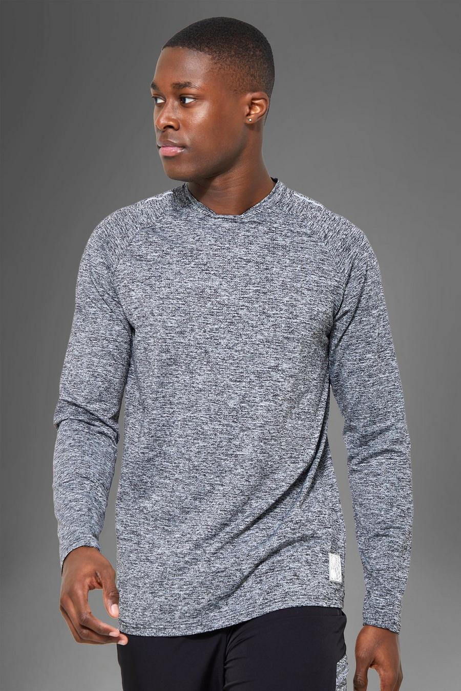 Man Active Marl Raglan Long Sleeve T-shirt